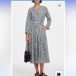 Madewell Janis Stripe Long Sleeve Cotton Poplin Shirtdress NWT
